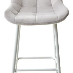 Барный стул ХОФМАН, цвет H-09 Светло-серый, велюр / белый каркас М-City в Асбесте - asbest.mebel24.online | фото 6