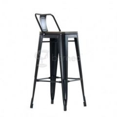 Барный стул N-238 Tolix Wood style Черный в Асбесте - asbest.mebel24.online | фото 1