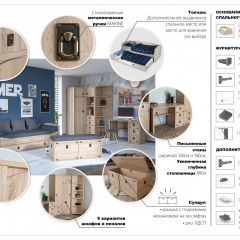 Детская Система Валенсия Стол письменный 3ящ Дуб сонома в Асбесте - asbest.mebel24.online | фото 3