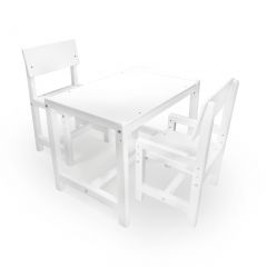 Детский растущий комплект стол и два стула  Я САМ "Лофт" (Белый, Белый) в Асбесте - asbest.mebel24.online | фото 2