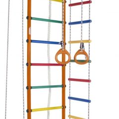 ДСК Атлант оранжевый радуга: турник, кольца, канат, трапеция, веревочная лестница в Асбесте - asbest.mebel24.online | фото