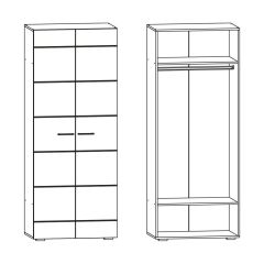 Фиеста №2 Шкаф со штангой (Венге/Белый глянец) в Асбесте - asbest.mebel24.online | фото 2