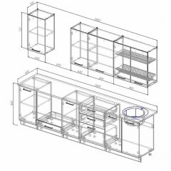 Кухонный гарнитур Антрацит 2800 (Стол. 26мм) в Асбесте - asbest.mebel24.online | фото 2