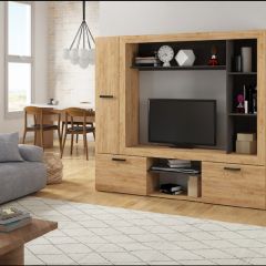 Гостиная Оскар 3 (Дуб сонома/Белый) в Асбесте - asbest.mebel24.online | фото 3