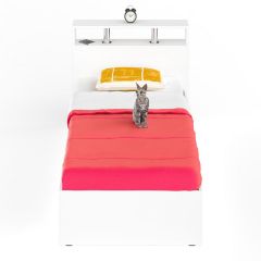 Камелия Кровать 0900, цвет белый, ШхГхВ 93,5х217х78,2 см., сп.м. 900х2000 мм., без матраса, основание есть в Асбесте - asbest.mebel24.online | фото 2