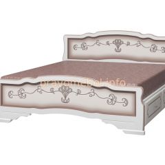 КАРИНА-6 Кровать из массива 1600 (Дуб молочный) с 2-мя ящиками в Асбесте - asbest.mebel24.online | фото 1
