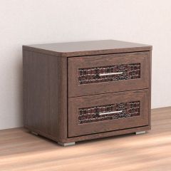 Кэт-4 Тумба 2 ящ (МДФ Венге/Экокожа Caiman коричневый) в Асбесте - asbest.mebel24.online | фото