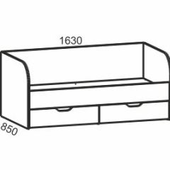 Киви №4 Кровать с ящиками (ЛДСП молочный дуб/лайм) в Асбесте - asbest.mebel24.online | фото 2