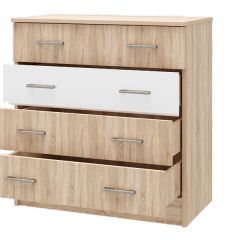БЕАТРИС Комод К800 (Дуб Сонома светлый/Белый глянец) в Асбесте - asbest.mebel24.online | фото 2