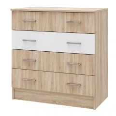 БЕАТРИС Комод К800 (Дуб Сонома светлый/Белый глянец) в Асбесте - asbest.mebel24.online | фото