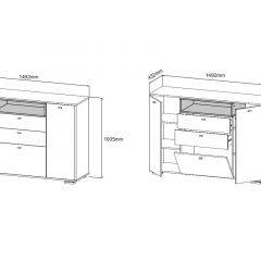 ЛАНС К303 Комод (дуб бунратти/белый) в Асбесте - asbest.mebel24.online | фото 2
