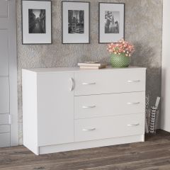 Комод Лофт (3 ящика/1 дверца) Белый в Асбесте - asbest.mebel24.online | фото
