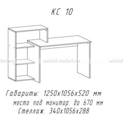 Компьютерный стол №10 (Анкор белый) в Асбесте - asbest.mebel24.online | фото