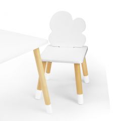 Комплект детской мебели стол и два стула Облачко (Белый/Белый/Береза) в Асбесте - asbest.mebel24.online | фото 1