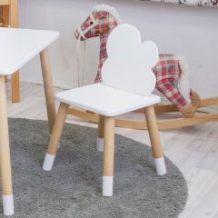 Комплект детской мебели стол и два стула Облачко (Белый/Белый/Береза) в Асбесте - asbest.mebel24.online | фото 3