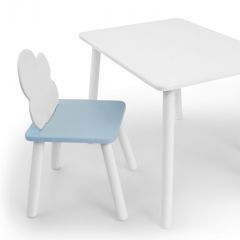 Комплект детской мебели стол и стул Облачко (Белый/Голубой/Белый) в Асбесте - asbest.mebel24.online | фото