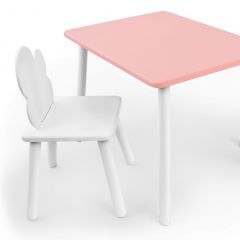 Комплект детской мебели стол и стул Облачко (Розывый/Белый/Белый) в Асбесте - asbest.mebel24.online | фото