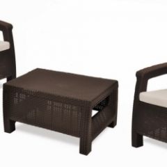 Комплект мебели Корфу Уикенд (Corfu Weekend) коричневый - серо-бежевый * в Асбесте - asbest.mebel24.online | фото