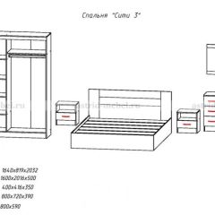 Комплект спальни СИТИ-3 (Анкор темный/анкор белый) в Асбесте - asbest.mebel24.online | фото 2