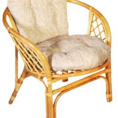 Кресло Багама, подушки светлые обычные шенил (Мёд) в Асбесте - asbest.mebel24.online | фото