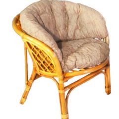 Кресло Багама, подушки светлые полные шенил (Мёд) в Асбесте - asbest.mebel24.online | фото 1