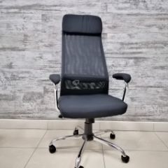 Кресло Barneo K-115 для персонала (черная ткань, черная сетка) в Асбесте - asbest.mebel24.online | фото
