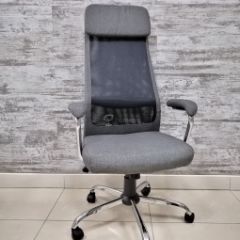 Кресло Barneo K-115 для персонала (серая ткань, черная сетка) в Асбесте - asbest.mebel24.online | фото