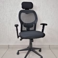 Кресло Barneo K-128 для персонала (черная ткань черная сетка) в Асбесте - asbest.mebel24.online | фото