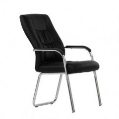 Кресло Barneo K-15 для посетителей и переговорных (черный) в Асбесте - asbest.mebel24.online | фото 1