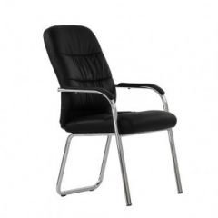Кресло Barneo K-16 для посетителей и переговорных (черный) в Асбесте - asbest.mebel24.online | фото