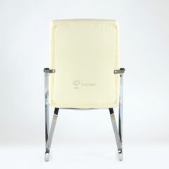 Кресло Barneo K-25 для посетителей и переговорных (хром, бежевая экокожа) в Асбесте - asbest.mebel24.online | фото 3