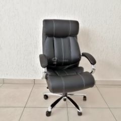 Кресло Barneo K-303 для руководителя (черная экокожа) в Асбесте - asbest.mebel24.online | фото