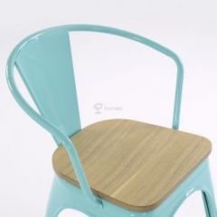 Кресло Barneo N-245 Tolix style Wood  (RAL6027 бирюзовый) в Асбесте - asbest.mebel24.online | фото 3