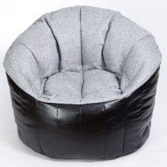 Кресло бескаркасное Релакс Люкс (Серый/Черный) в Асбесте - asbest.mebel24.online | фото