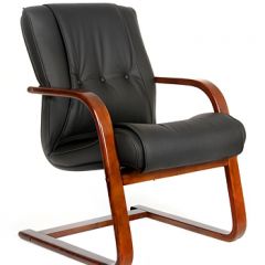 Кресло для посетителя CHAIRMAN  653 V (Кожа) Черное в Асбесте - asbest.mebel24.online | фото 1