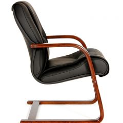 Кресло для посетителя CHAIRMAN  653 V (Кожа) Черное в Асбесте - asbest.mebel24.online | фото 3