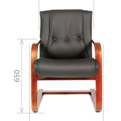 Кресло для посетителя CHAIRMAN  653 V (Кожа) Черное в Асбесте - asbest.mebel24.online | фото 4