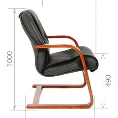 Кресло для посетителя CHAIRMAN  653 V (Кожа) Черное в Асбесте - asbest.mebel24.online | фото 5