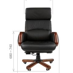 Кресло для руководителя CHAIRMAN 417 (Натуральная кожа) Черное в Асбесте - asbest.mebel24.online | фото 4