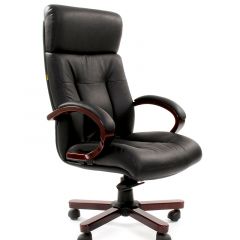 Кресло для руководителя CHAIRMAN  421 (Натуральная кожа) Черное в Асбесте - asbest.mebel24.online | фото