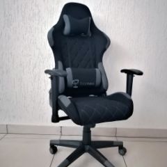 Кресло геймерское Barneo K-51 (черная ткань серые вставки) в Асбесте - asbest.mebel24.online | фото