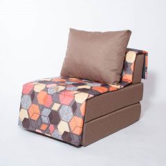 Кресло-кровать бескаркасное Харви (коричневый-геометрия браун) в Асбесте - asbest.mebel24.online | фото