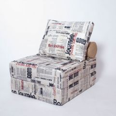 Кресло-кровать-пуф бескаркасное Прайм (Газета) в Асбесте - asbest.mebel24.online | фото 1