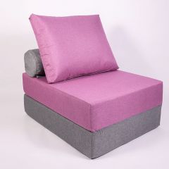 Кресло-кровать-пуф бескаркасное Прайм (сиреневый-серый) в Асбесте - asbest.mebel24.online | фото