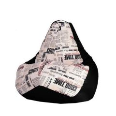 Кресло-мешок XL Газета-Black в Асбесте - asbest.mebel24.online | фото