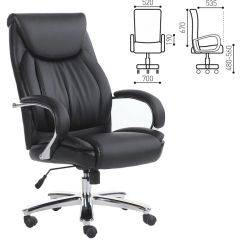 Кресло офисное BRABIX "Advance EX-575" (хром/экокожа/черное) 531825 в Асбесте - asbest.mebel24.online | фото 1