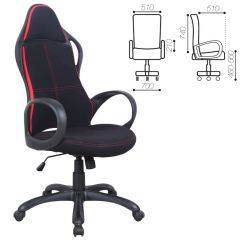 Кресло офисное BRABIX PREMIUM "Force EX-516" (ткань черное/вставки красные) 531571 в Асбесте - asbest.mebel24.online | фото