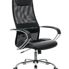 Кресло офисное BRABIX PREMIUM "Stalker EX-608 CH" (хром, ткань-сетка/кожзам, черное) 532091 в Асбесте - asbest.mebel24.online | фото