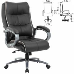 Кресло офисное BRABIX PREMIUM "Strong HD-009" (экокожа черная, ткань серая) 531945 в Асбесте - asbest.mebel24.online | фото 2