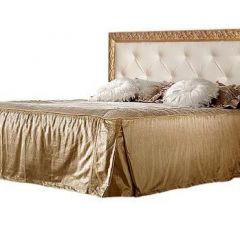 Кровать 2-х спальная (1,4 м) Тиффани штрих-лак/золото с мягким изголовьем (ТФКР140-2) в Асбесте - asbest.mebel24.online | фото